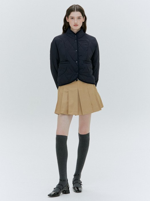 SNAP BUTTON HIGH NECK PADDING JACKET [3COLOR] | KRAZZY