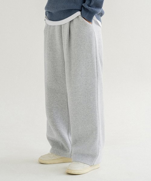 room.13 2025AW パンツ グレー サイズ1 ONE-TUCK WIDE SWEAT PANTS [GREY] | KRAZZY