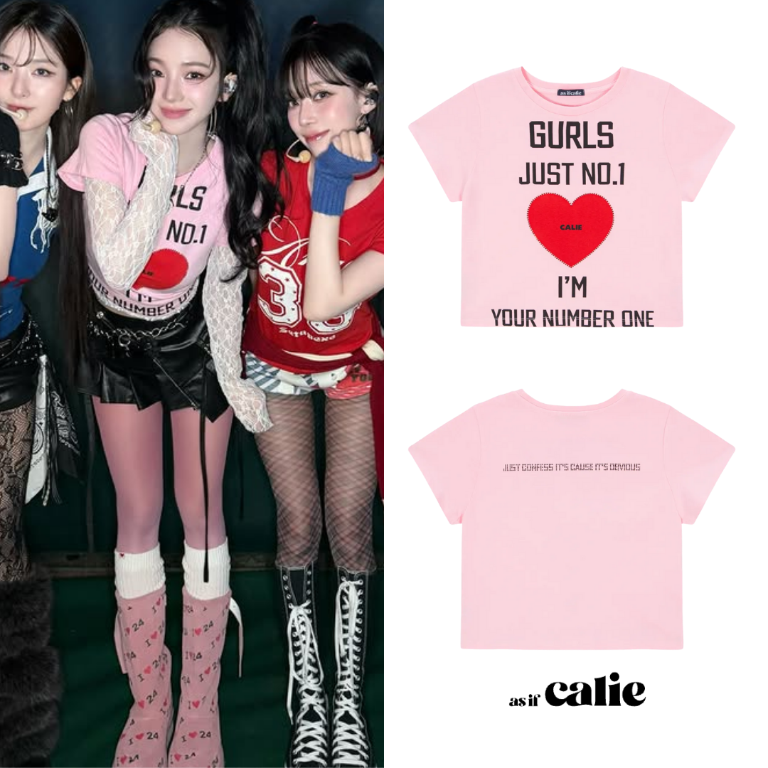AESPA-KARINA]GURLS JUST T-SHIRT PINK | KRAZZY