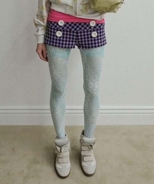 New Emo Gingham Micro Shorts Purple | KRAZZY