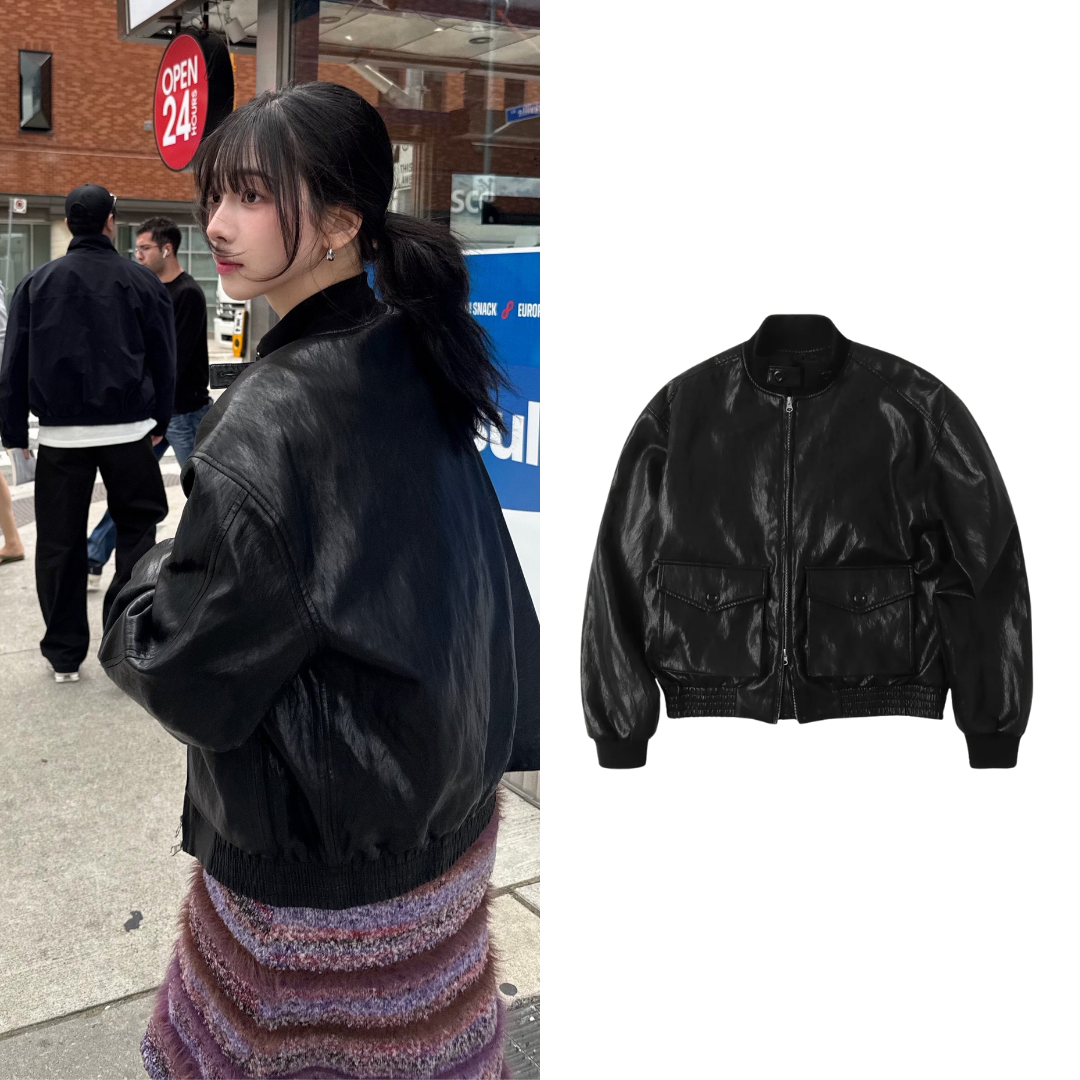 (woman) Util Leather Wep Jacket_Black