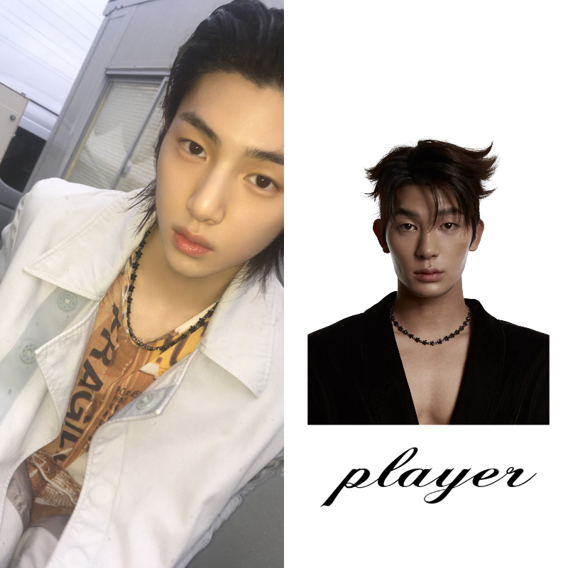 Flower Tennis Necklace (Jet)