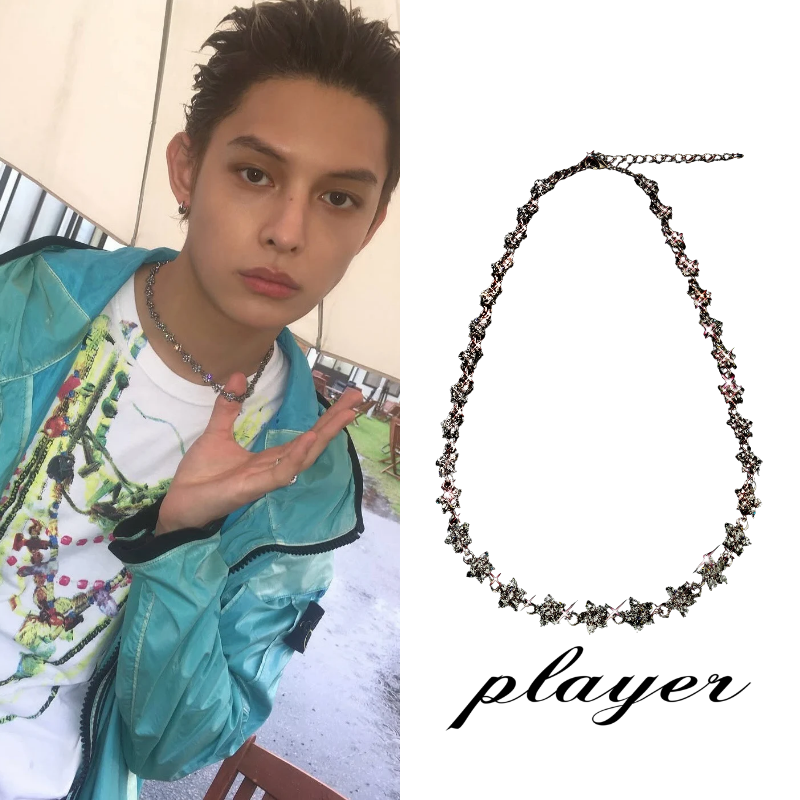 Flower Tennis Necklace (dark crystal)